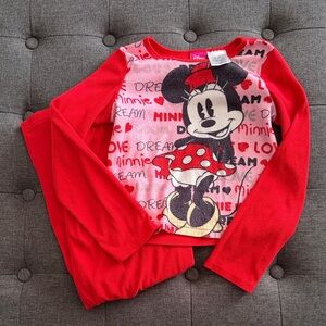 Disney Minnie Mouse Red and Pink Pajama Top
